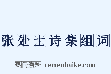 张处士诗集组词是什么意思的图片